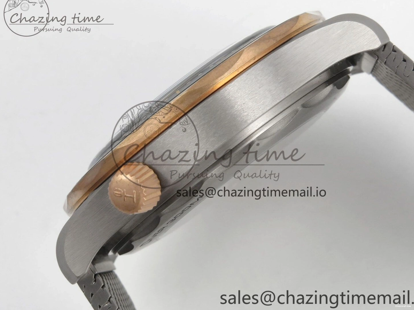 0329 OdorResistant Seamaster 300M Diver Titanium Bronze Gold VSF 1:1 Best Edition Green Dial on Titanium Mesh Bracelet A 7660